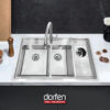DORFEN Double Bowl Cup Rinser Smart Handmade Sink, DF-KS004