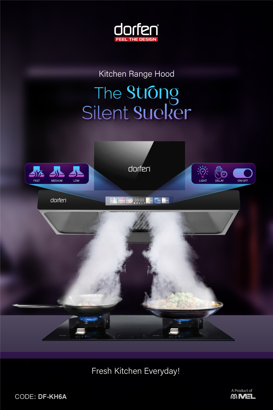 DORFEN T-Shape Smart Kitchen Hood, DF-KH6A