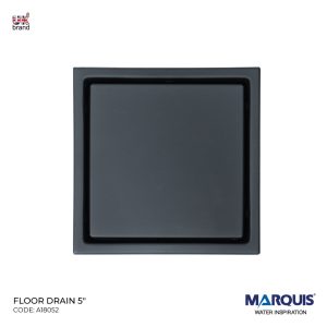 MARQUIS Black Finish SS Floor Drain 5″, A18052