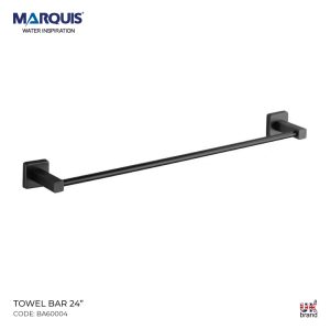 MARQUIS Black Finished 24″ Length Towel Bar, BA60004
