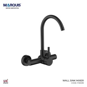 MARQUIS Black Wall Sink Mixer, F30039